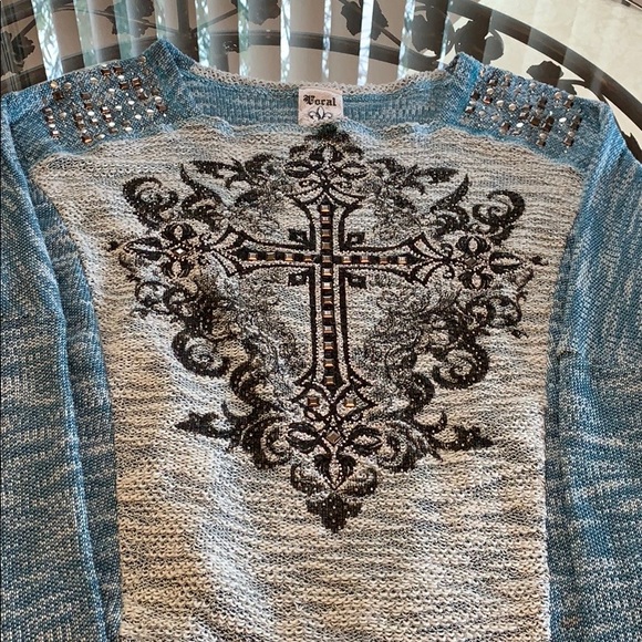 Vocal Sweaters - NWOT Vocal embellished sweater. Sz XL